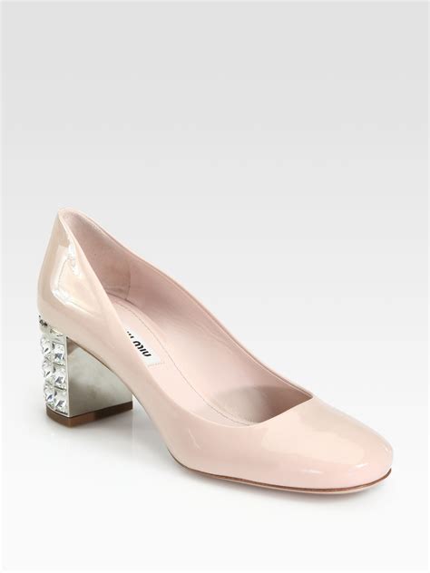 pink miu miu heels|saks miumiu designer heels.